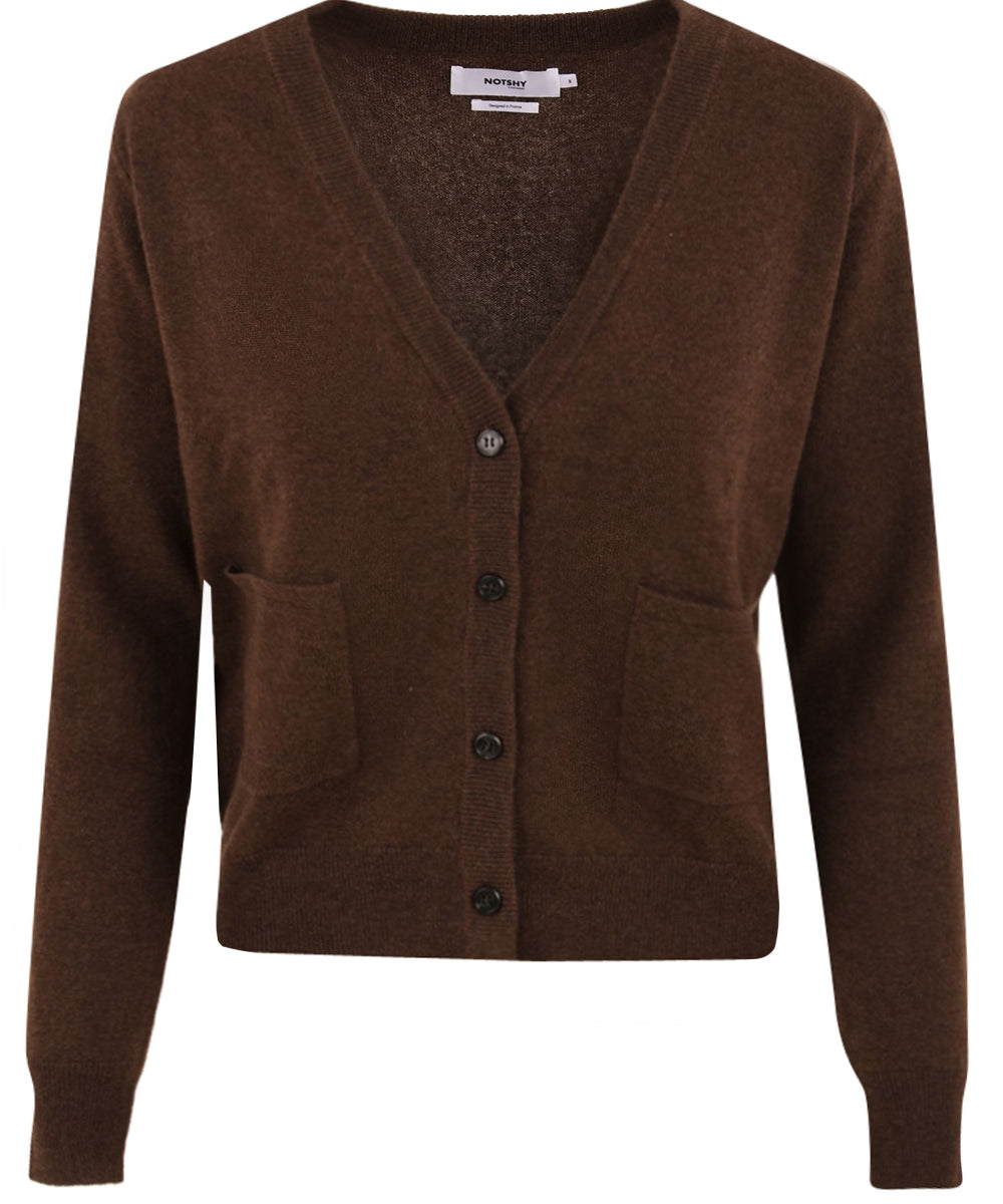 Cardigan Ava in Cashmere NOT SHY Donna - Marrone