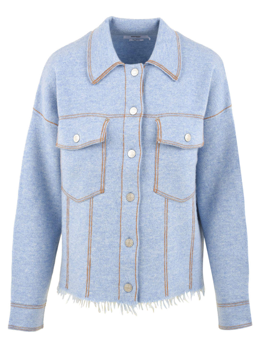 Giubbotto Levo Boxy in Cashmere NOT SHY Donna - Blue