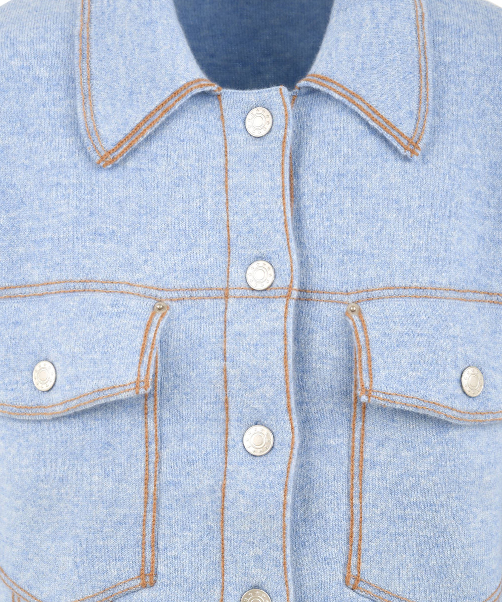 Giubbotto Levo Boxy in Cashmere NOT SHY Donna - Blue