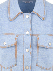 Giubbotto Levo Boxy in Cashmere NOT SHY Donna - Blue