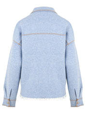 Giubbotto Levo Boxy in Cashmere NOT SHY Donna - Blue
