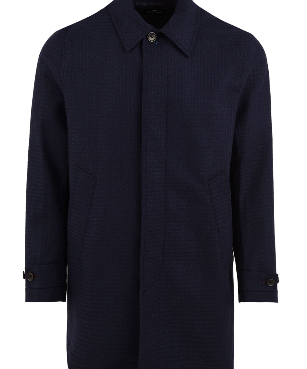 Cappotto Wool-Blend Check PAUL SMITH Uomo - Blue