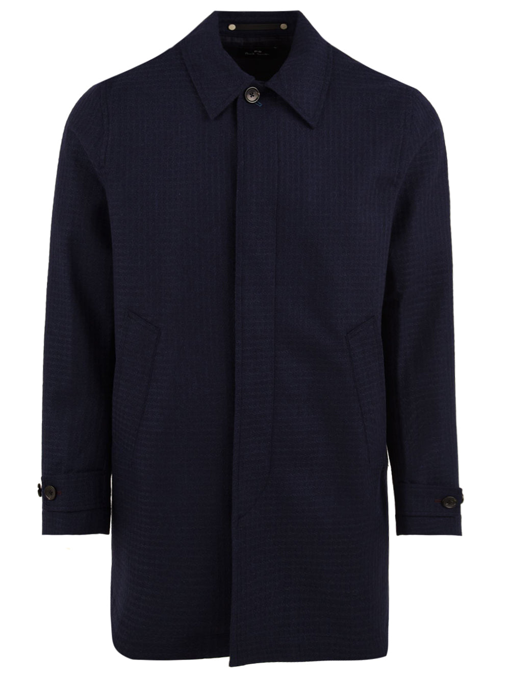 Cappotto Wool-Blend Check PAUL SMITH Uomo - Blue