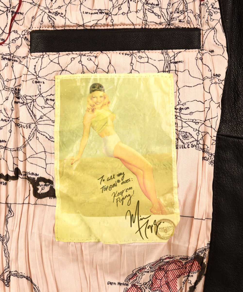 Giubbotto Super Vintage Leather Fur Collar TOP GUN Uomo - Marrone