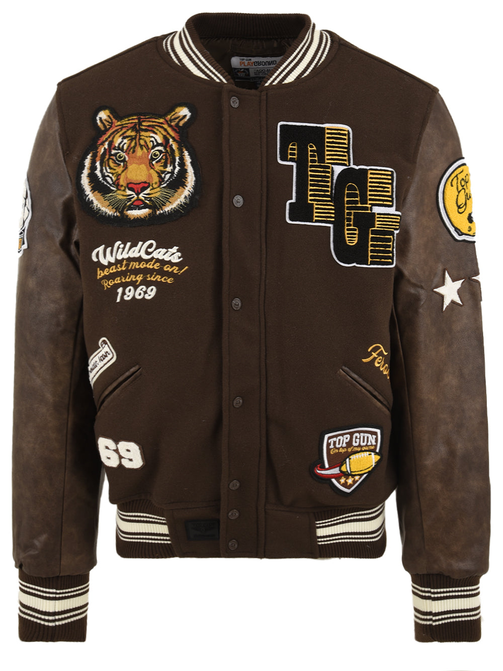 Bomber University Wildcats TOP GUN Uomo - Marrone