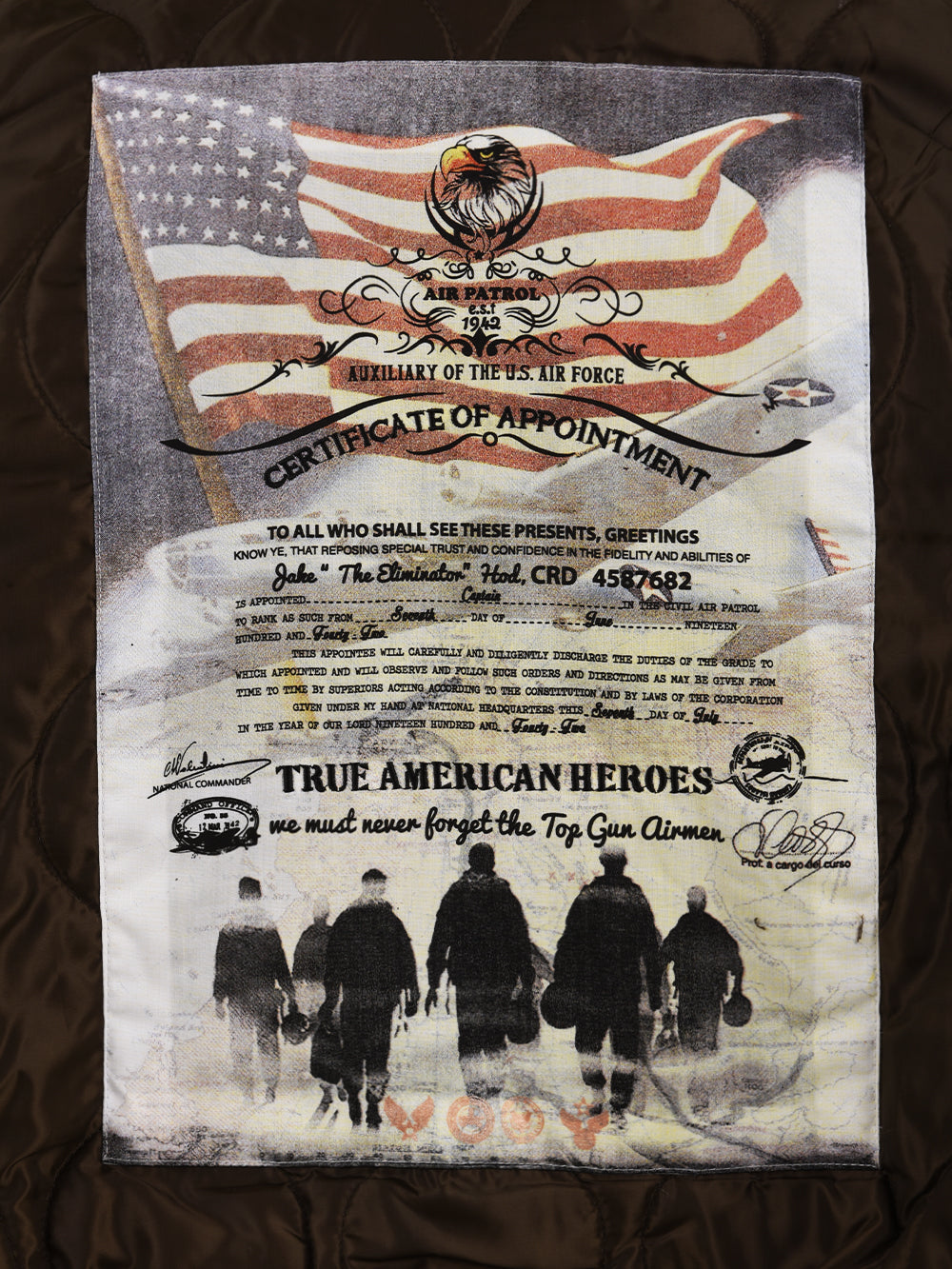 Bomber University Wildcats TOP GUN Uomo - Marrone