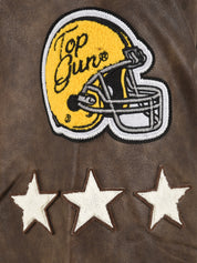 Bomber University Wildcats TOP GUN Uomo - Marrone