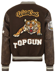 Bomber University Wildcats TOP GUN Uomo - Marrone