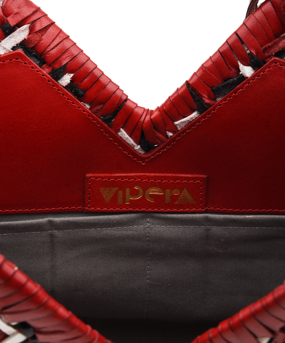 Borsa a spalla Neruda Zig Zag VIPERA Donna - Rosso