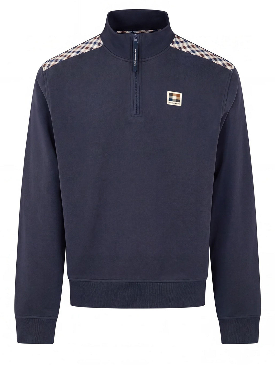 Felpa Check shoulder 1/4 zip fleece AQUASCUTUM Uomo - Blue
