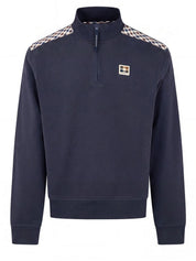 Felpa Check shoulder 1/4 zip fleece AQUASCUTUM Uomo - Blue