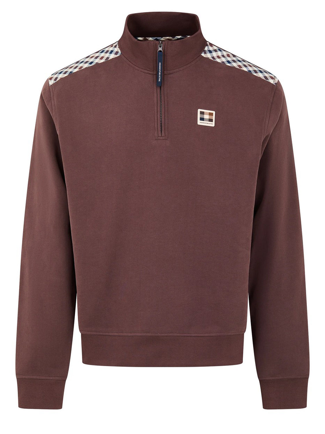 Felpa Check shoulder 1/4 zip fleece AQUASCUTUM Uomo - Marrone
