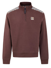 Felpa Check shoulder 1/4 zip fleece AQUASCUTUM Uomo - Marrone