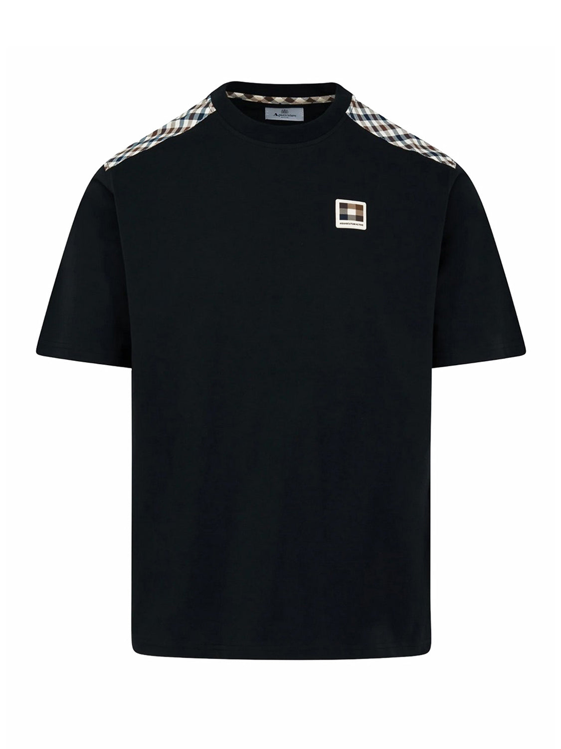 T-shirt Check Shoulder AQUASCUTUM Uomo - Nero