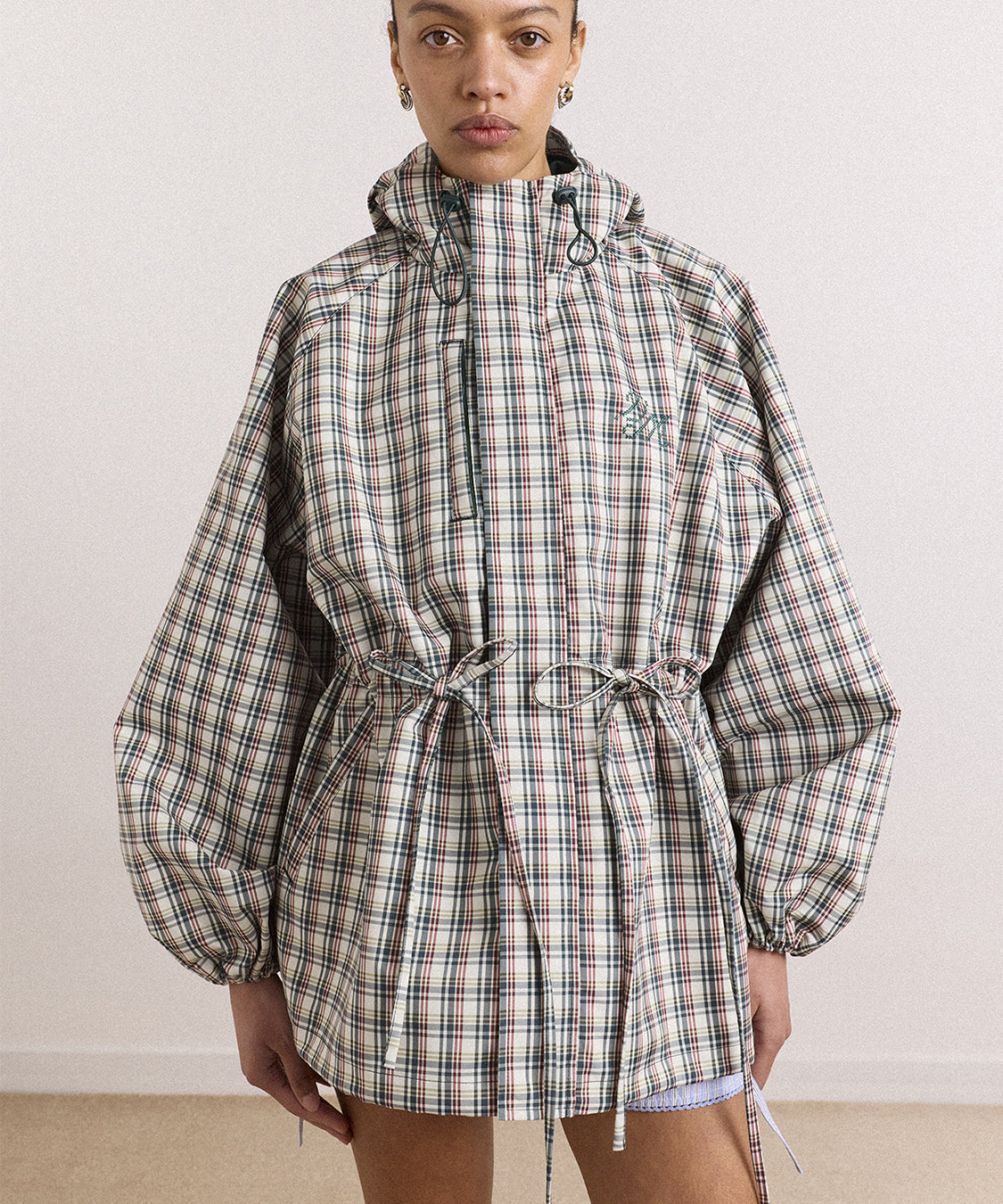 Giubbotto Liu Raincoat DAMSON MADDER Donna - Elderberry Check