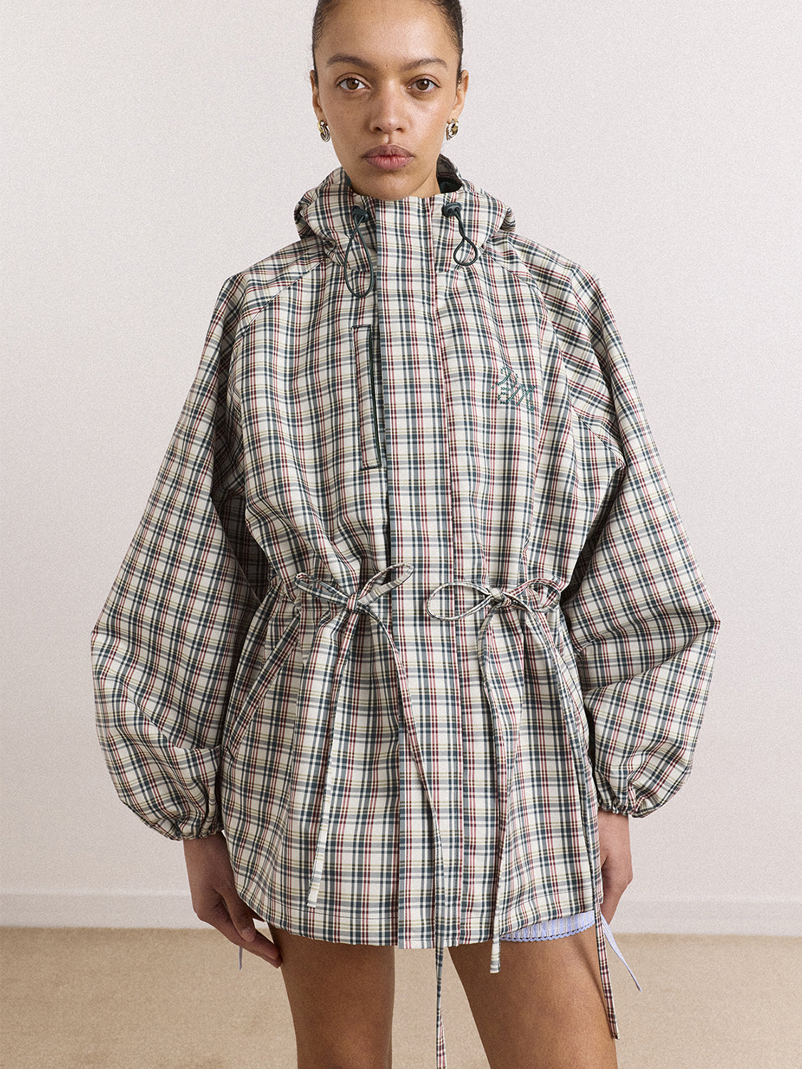 Giubbotto Liu Raincoat DAMSON MADDER Donna - Elderberry Check