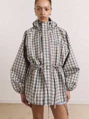 Giubbotto Liu Raincoat DAMSON MADDER Donna - Elderberry Check