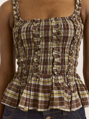 Canotta Raphi Cami DAMSON MADDER Donna - Cocoa Check