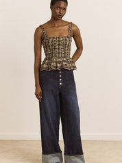 Canotta Raphi Cami DAMSON MADDER Donna - Cocoa Check