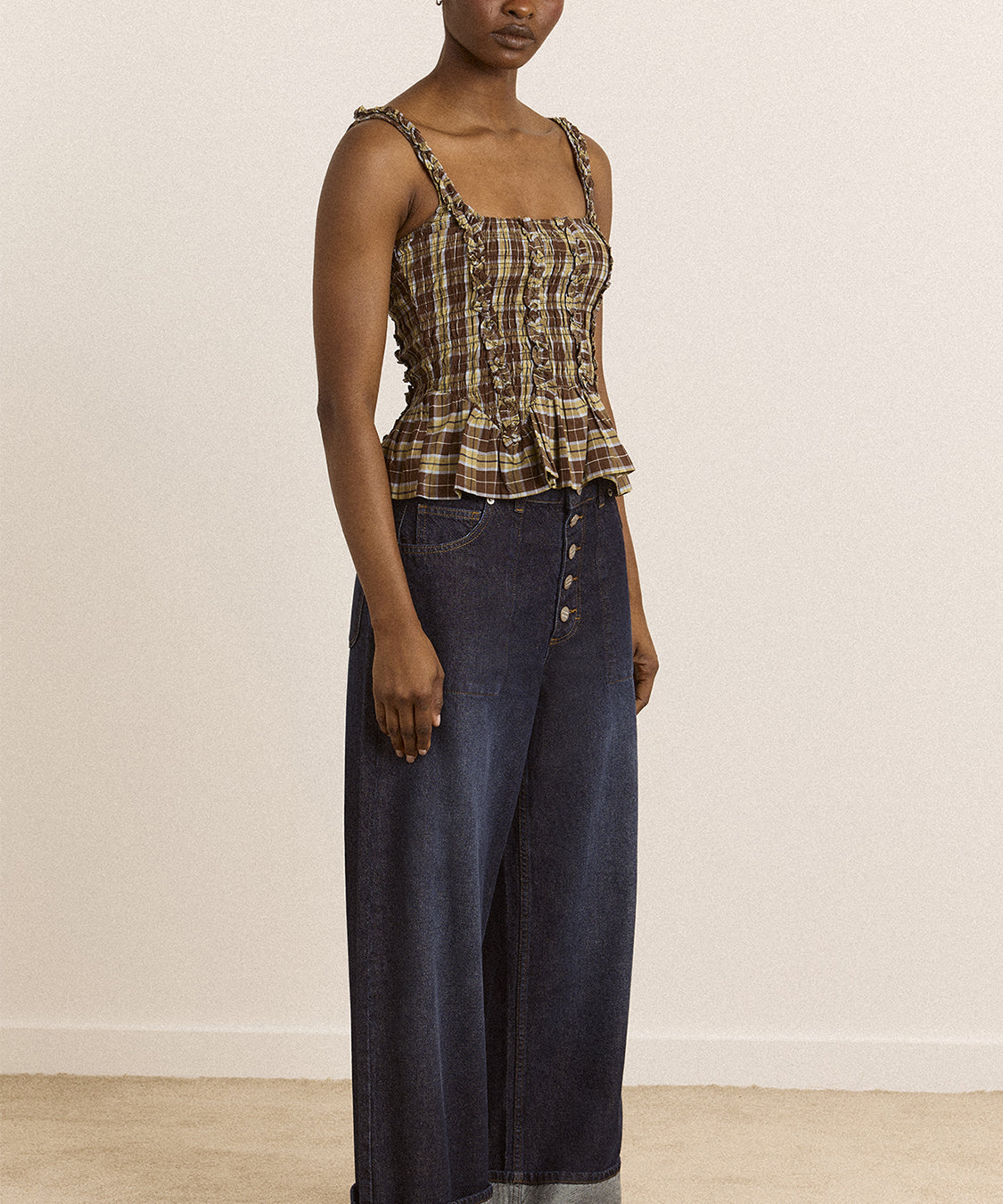 Canotta Raphi Cami DAMSON MADDER Donna - Cocoa Check