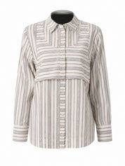 Camicia Valeria Double Layer DAMSON MADDER Donna - Caraway Stripe