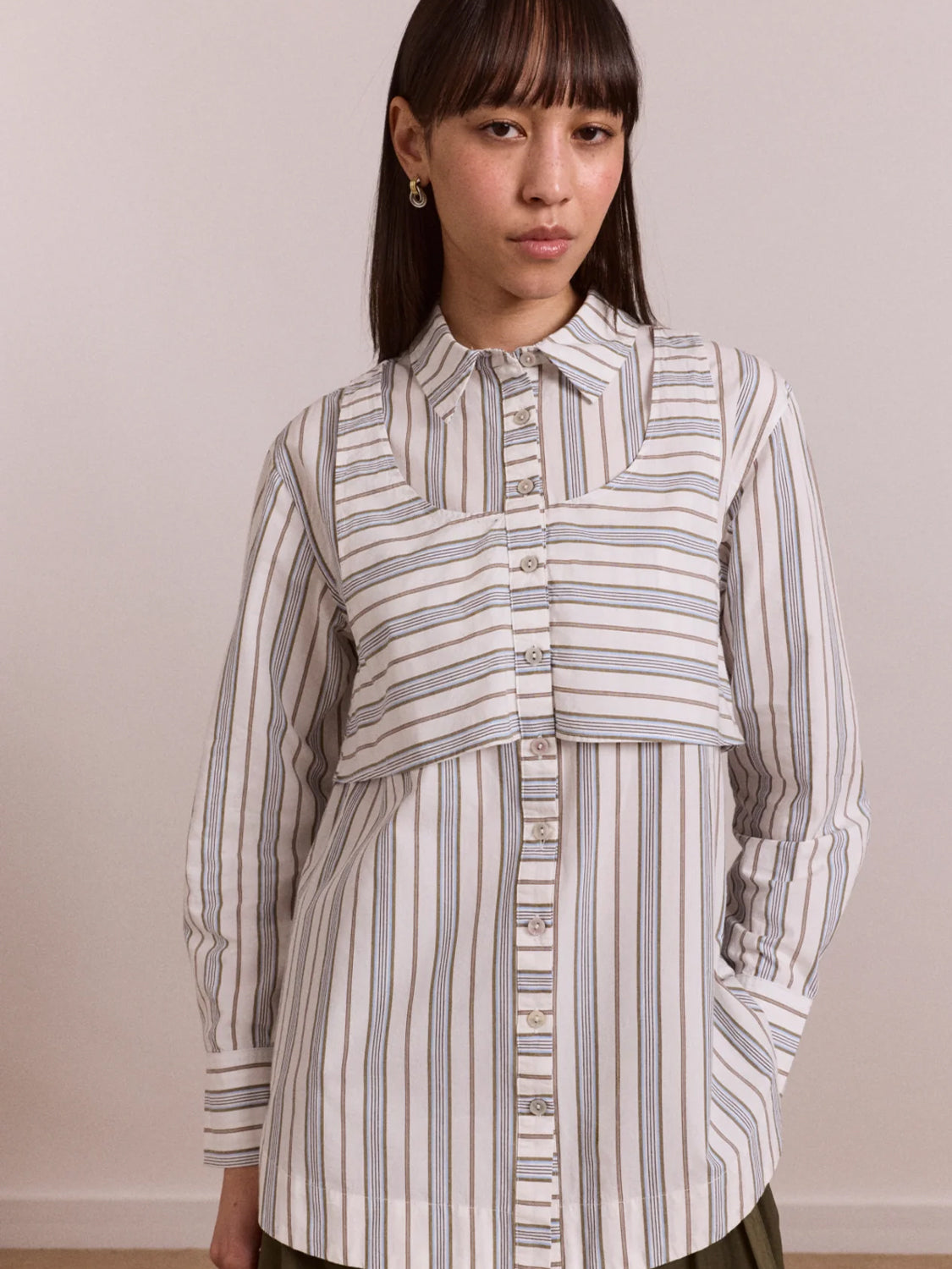 Camicia Valeria Double Layer DAMSON MADDER Donna - Caraway Stripe