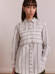 Camicia Valeria Double Layer DAMSON MADDER Donna - Caraway Stripe