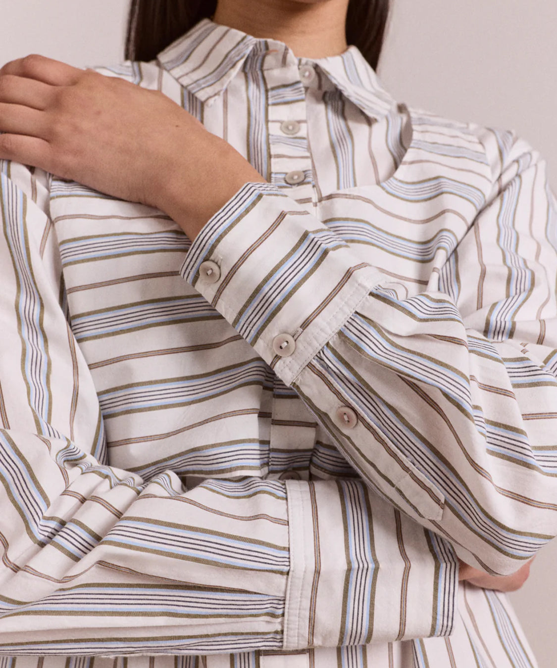 Camicia Valeria Double Layer DAMSON MADDER Donna - Caraway Stripe