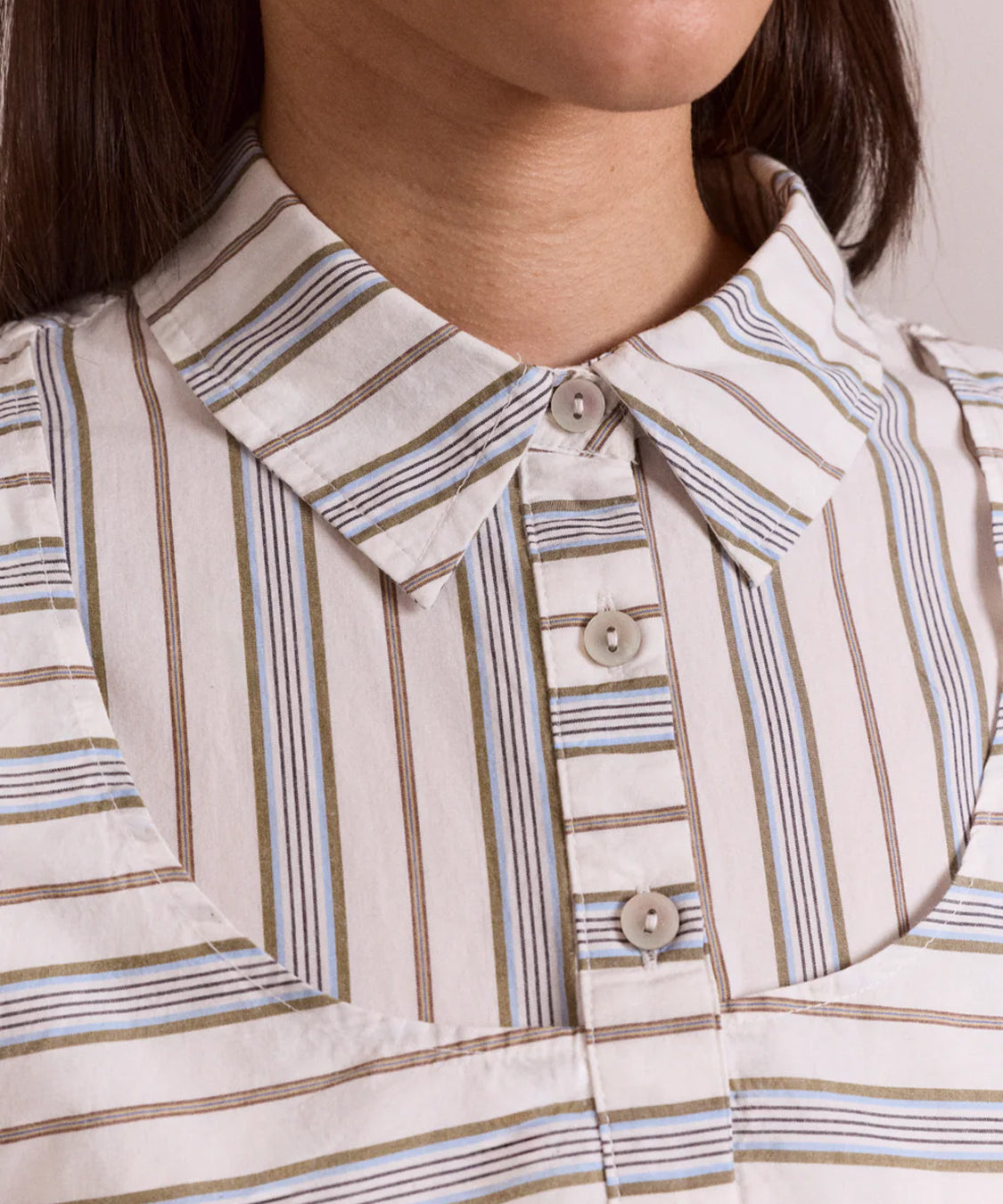 Camicia Valeria Double Layer DAMSON MADDER Donna - Caraway Stripe