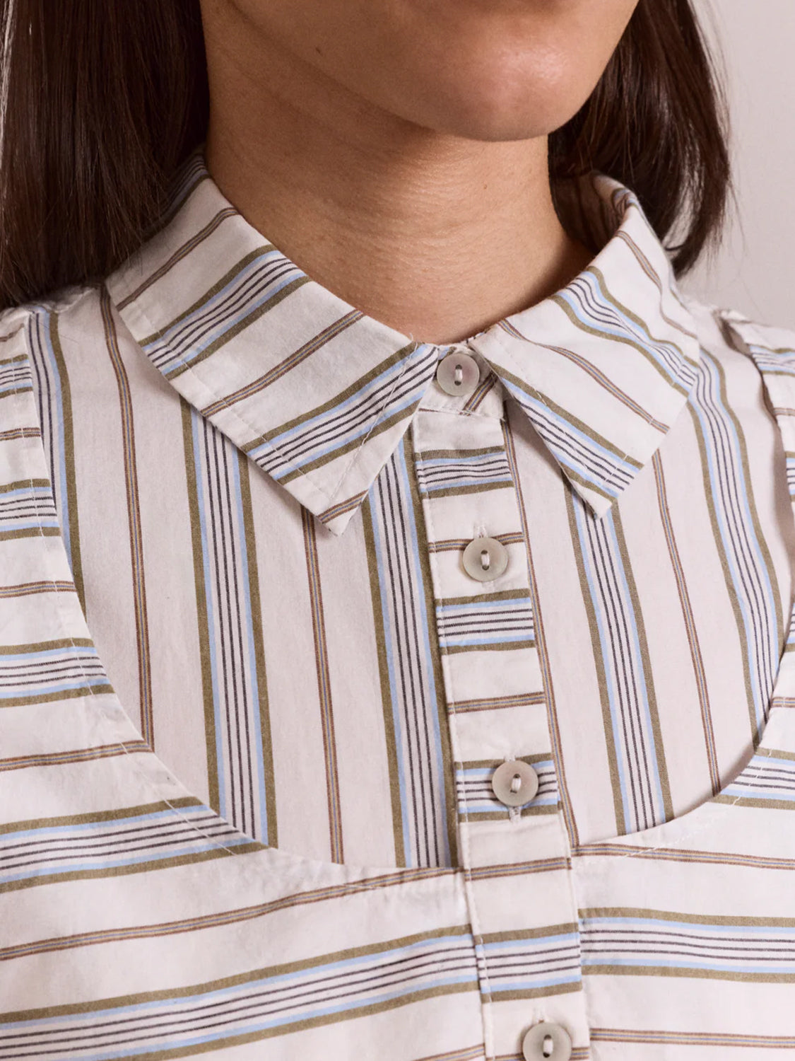 Camicia Valeria Double Layer DAMSON MADDER Donna - Caraway Stripe