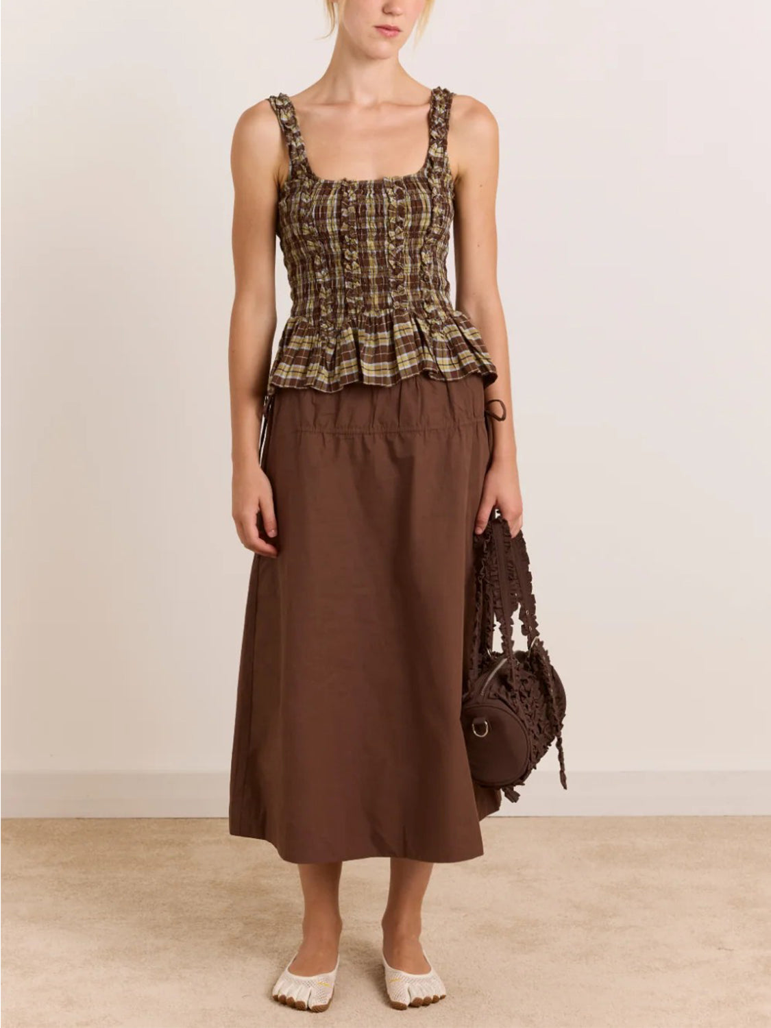 Gonna Caspia Volume Midi DAMSON MADDER Donna - Choc