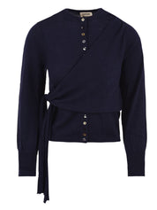 Cardigan Venna Wrap Merino Wool DAMSON MADDER Donna - Blue
