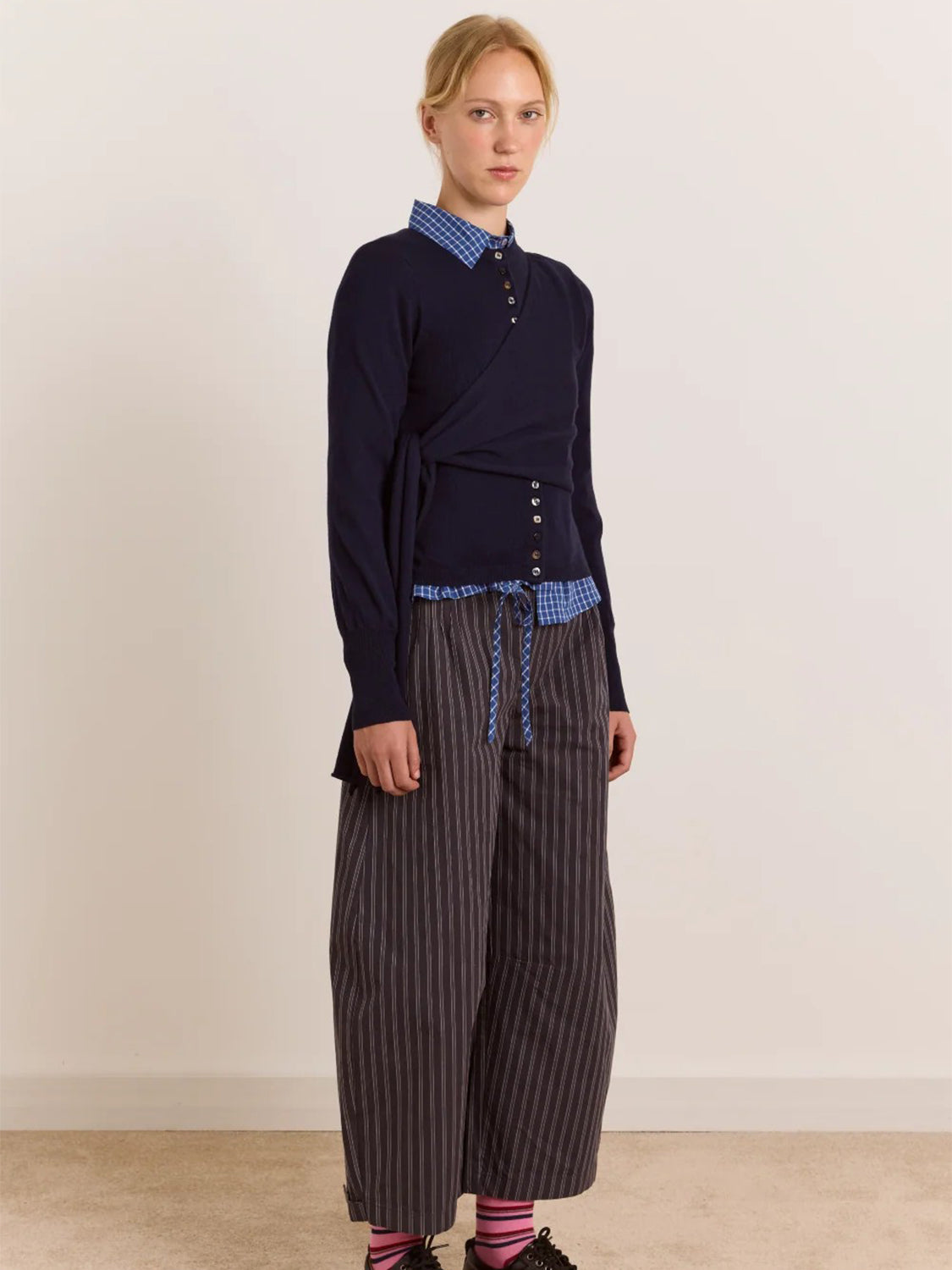 Cardigan Venna Wrap Merino Wool DAMSON MADDER Donna - Blue
