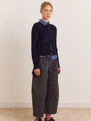 Cardigan Venna Wrap Merino Wool DAMSON MADDER Donna - Blue