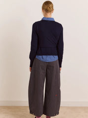 Cardigan Venna Wrap Merino Wool DAMSON MADDER Donna - Blue