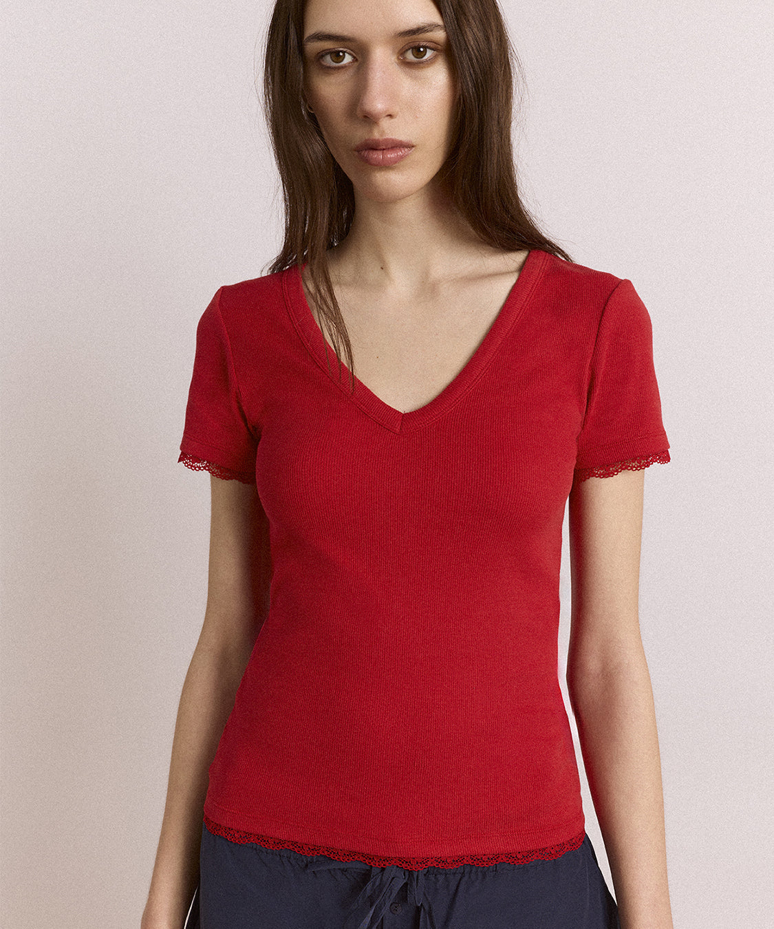 T-shirt Paige V-Neck DAMSON MADDER Donna - Rosso