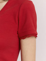 T-shirt Paige V-Neck DAMSON MADDER Donna - Rosso