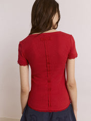 T-shirt Paige V-Neck DAMSON MADDER Donna - Rosso