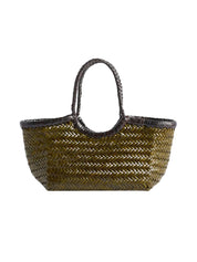 Borsa Nantucket Small Bi-color DRAGON DIFFUSION Donna - Khaki/Dark Brown