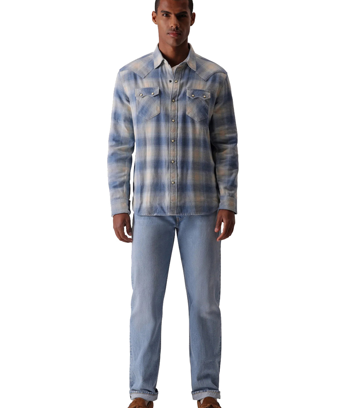 Camicia Josh Texan cotton check FORTELA Uomo - Blue