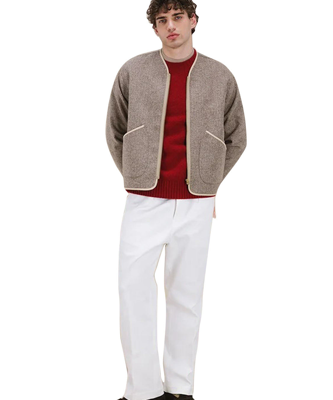 Giubbotto Sherpa wool herringbone FORTELA Uomo - Beige