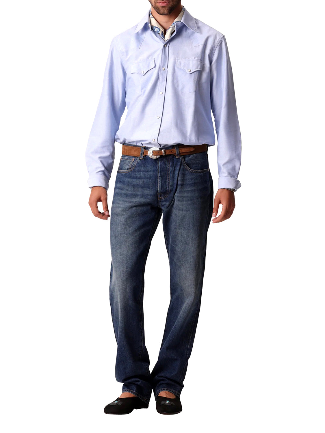 Camicia Tex Oxford cotton western FORTELA Uomo - Blue