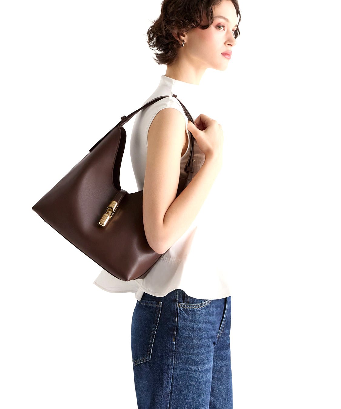 Borsa a spalla Goccia M FURLA Donna - Marrone
