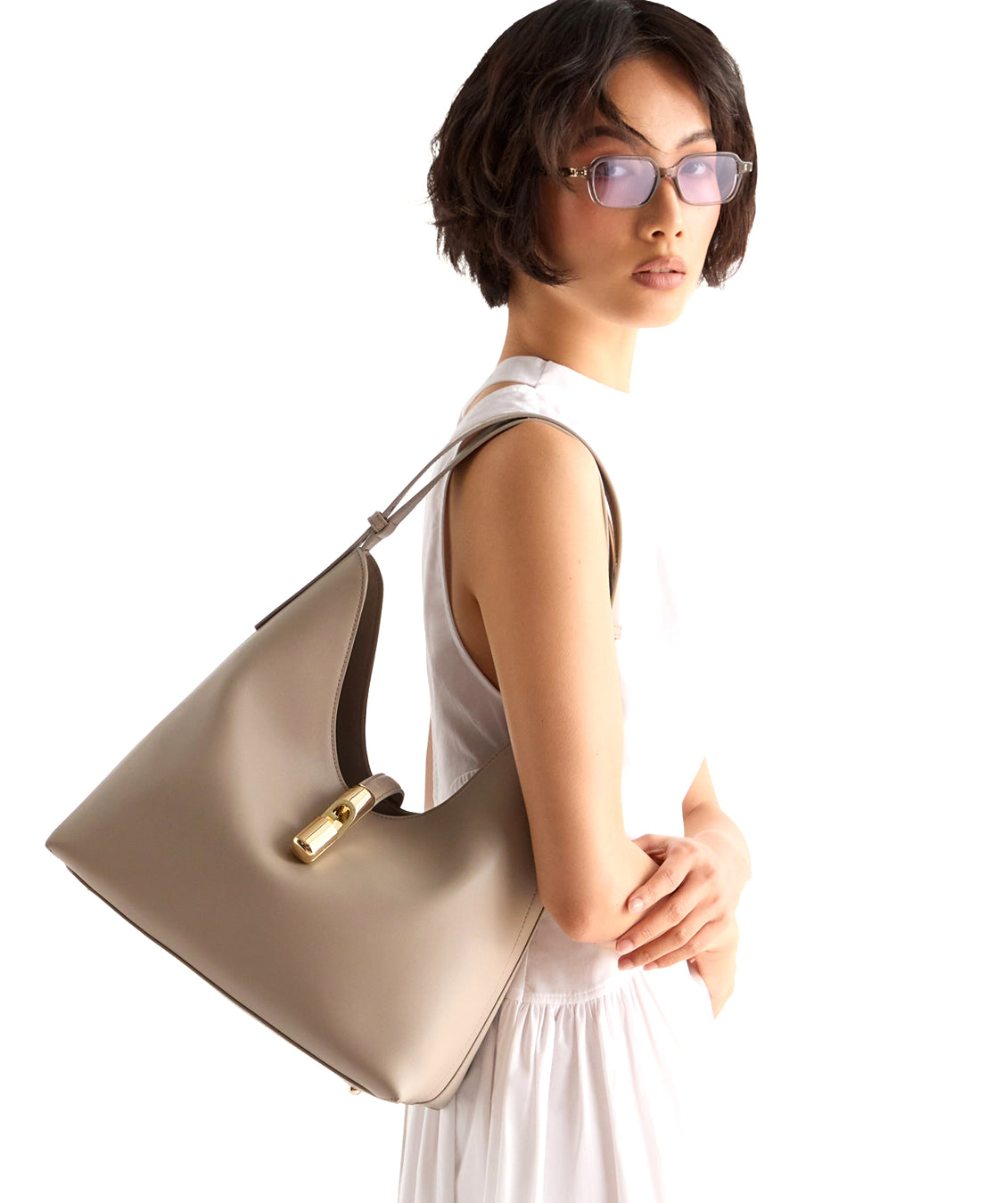 Borsa a spalla Goccia M FURLA Donna - Beige