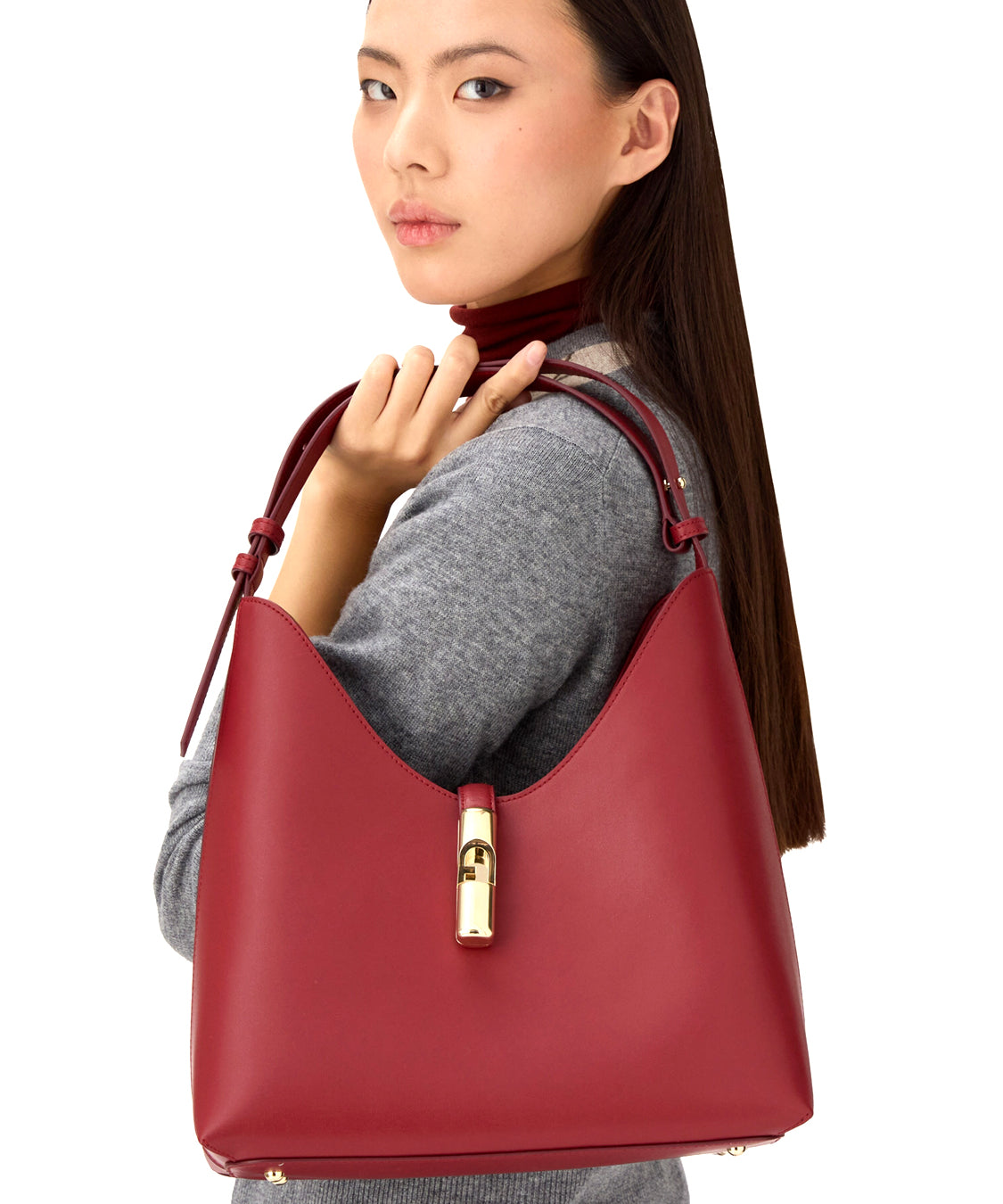 Borsa a spalla Goccia M FURLA Donna - Rosso
