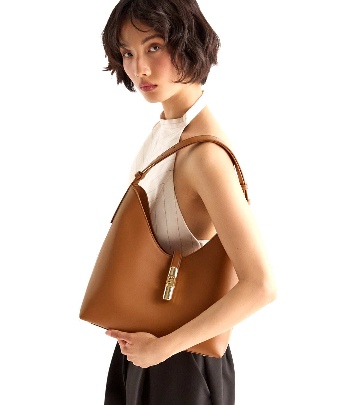 Borsa a spalla Goccia M FURLA Donna - Marrone