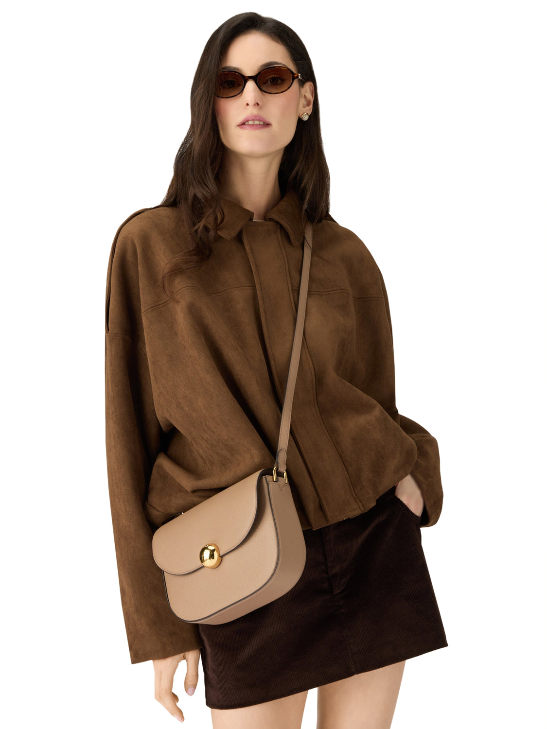 Borsa a mano con tracolla Moonlight S FURLA Donna - Marrone