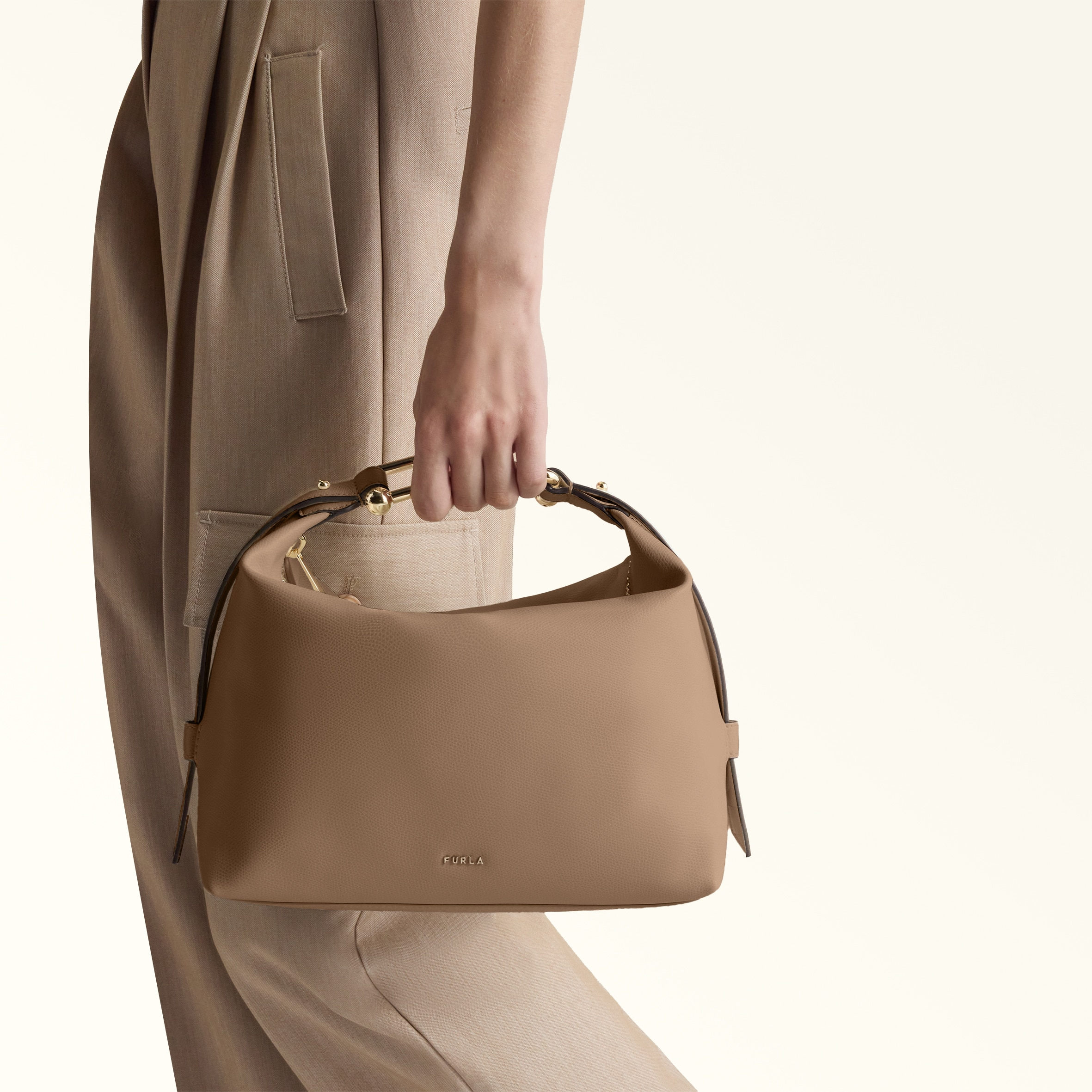 Borsa a spalla con tracolla Tonie M FURLA Donna - Marrone