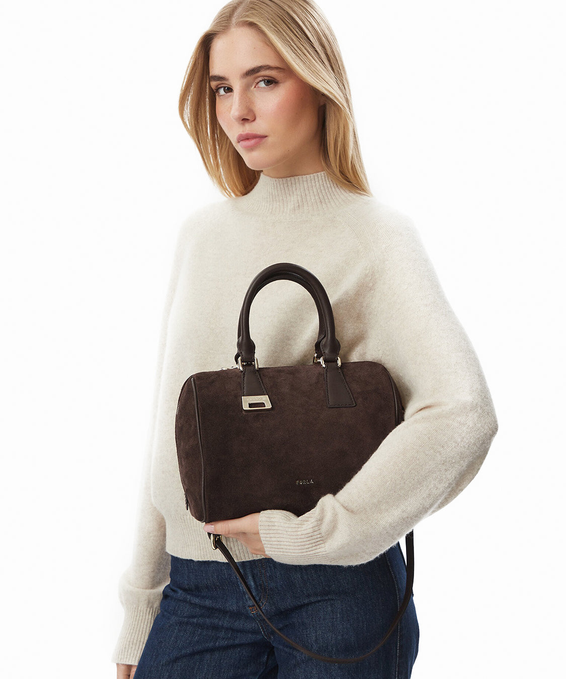 Borsa a spalla Olivia M boston FURLA Donna - Marrone