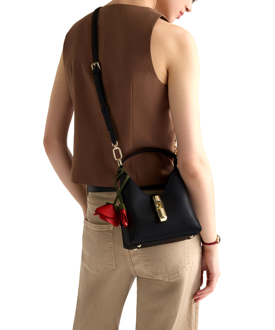 Borsa a mano con tracolla Iride mini FURLA Donna - Nero